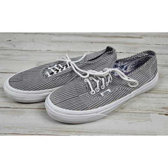 VANS Black & White Geometric Chevron Pattern TC6D Shoes Men’s 6.5 Women’s 8 - Picture 2 of 7